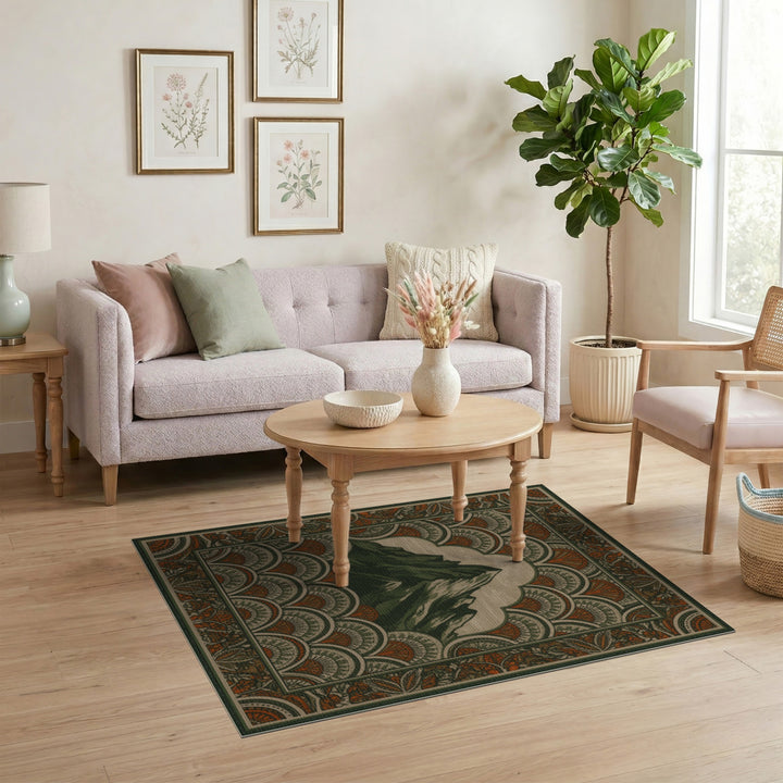 Green Mountain Peak Vintage Area Rug