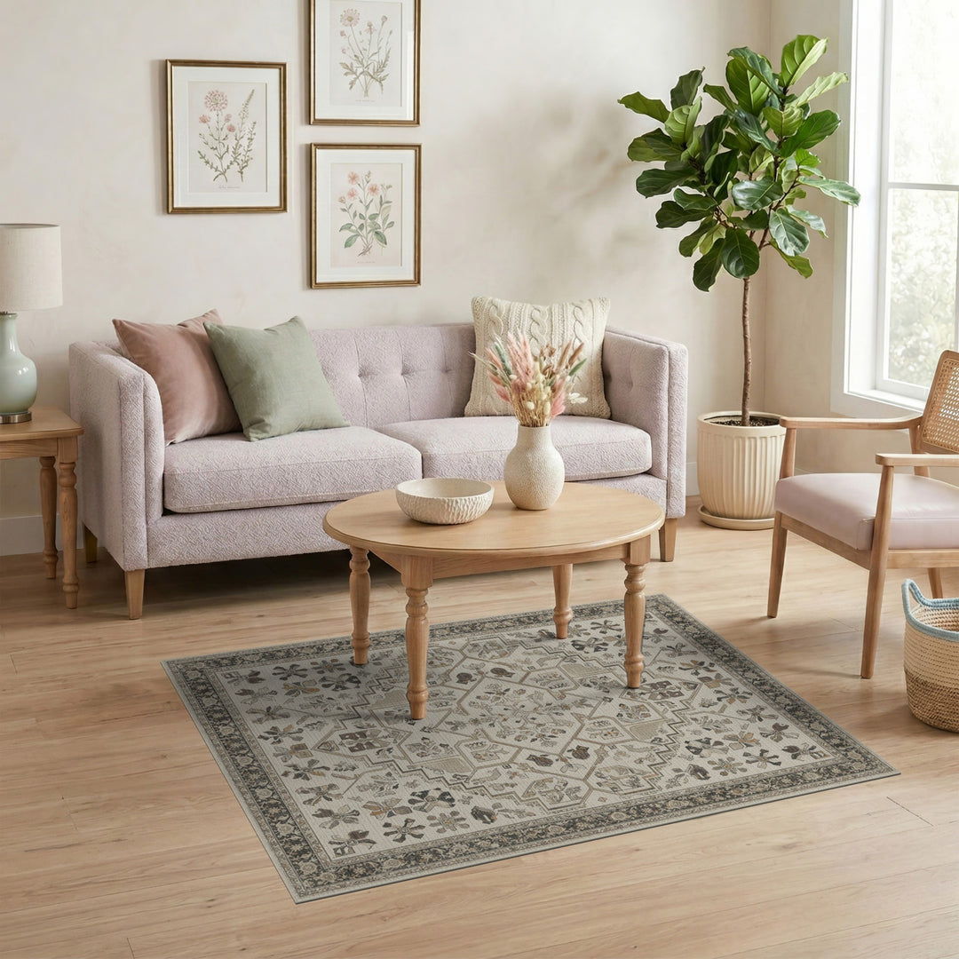Beige Neutral Traditional Persian Area Rug