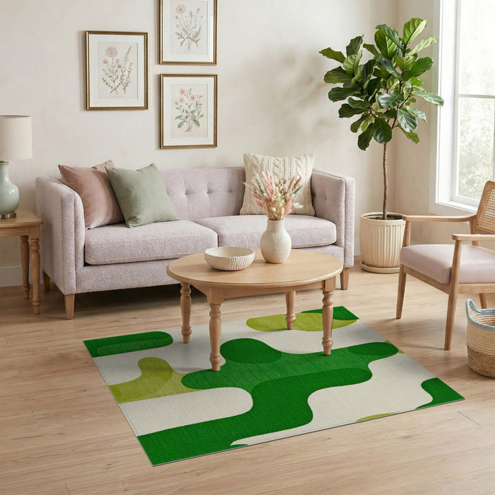 Organic Green Organic Abstract Area Rug