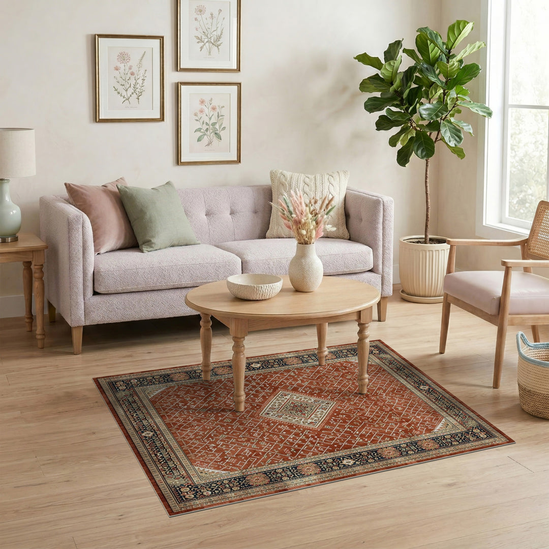 Red Persian Medallion Area Rug