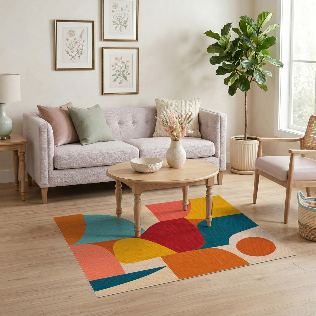 Abstract Area Vivid Multi-Color Abstract Area Rug