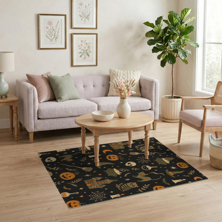 Spooky Halloween Icons Area Rug