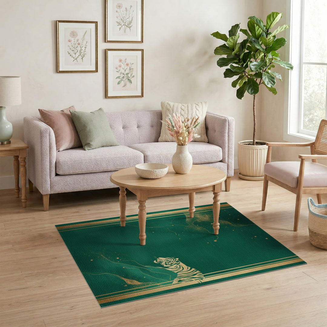 Green Tiger Gold Accent Area Rug