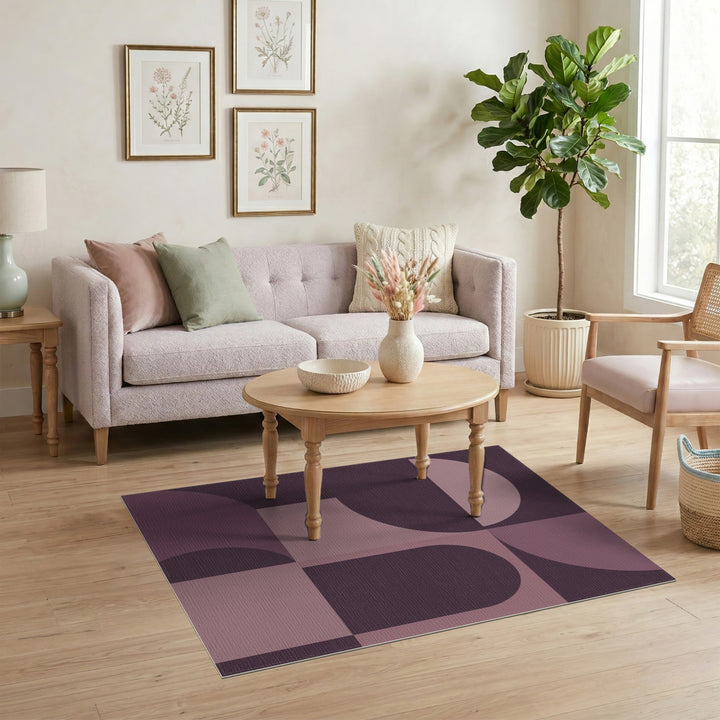 Purple Geometric Modern Purple Geometric Arch Area Rug