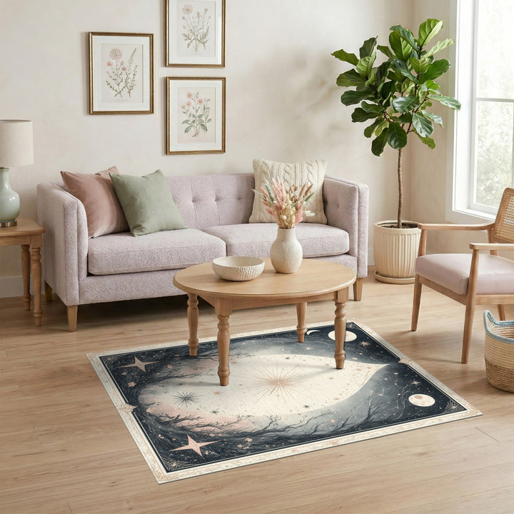 Celestial Starburst Teardrop Boho Area Rug