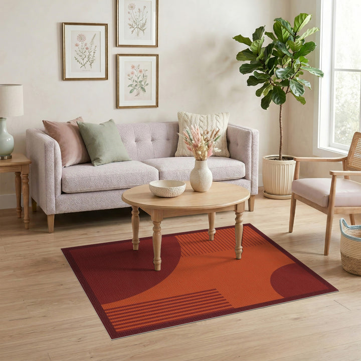 Red Geometric Modern Red Geometric Modern Area Rug
