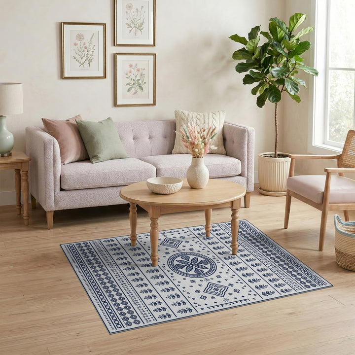 Blue Heritage Tribal Medallion Rug
