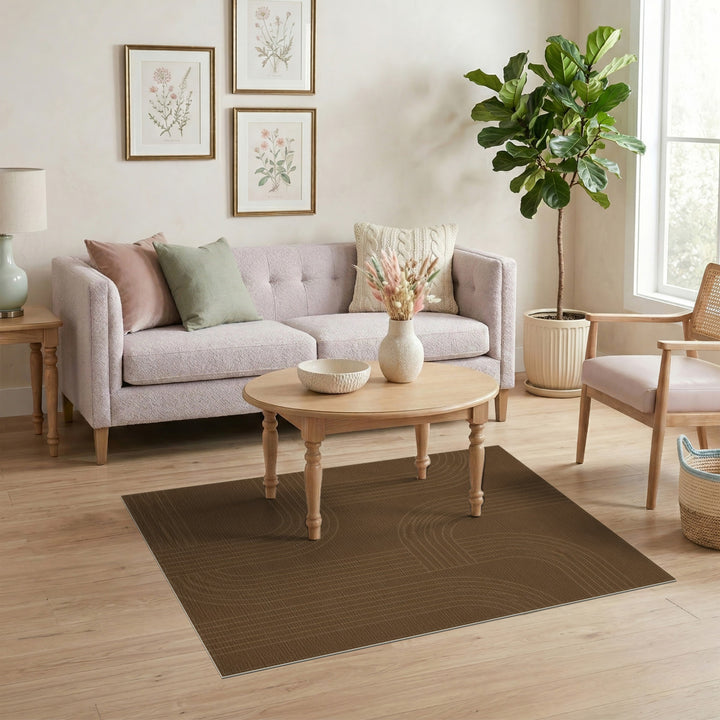 Geometric Modern Arch Brown Geometric Arch Area Rug