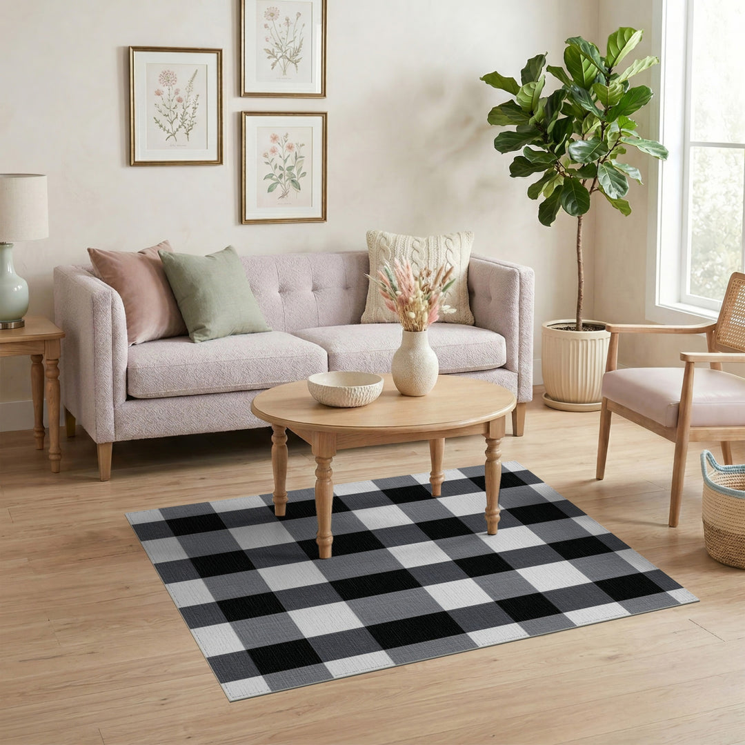 Black and White Checkered Black White Checkered Area Rug