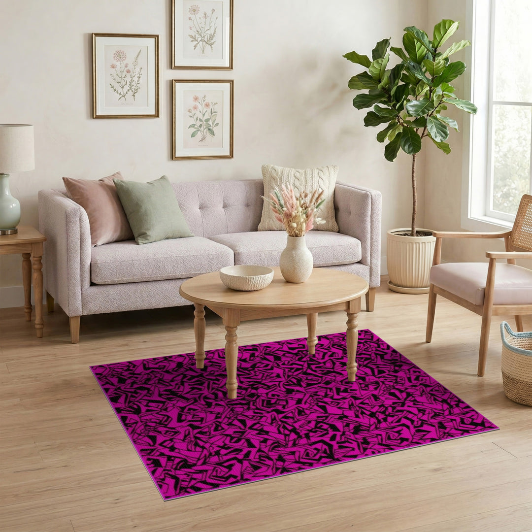 Geometric Modern Bold Pink Geometric Area Rug