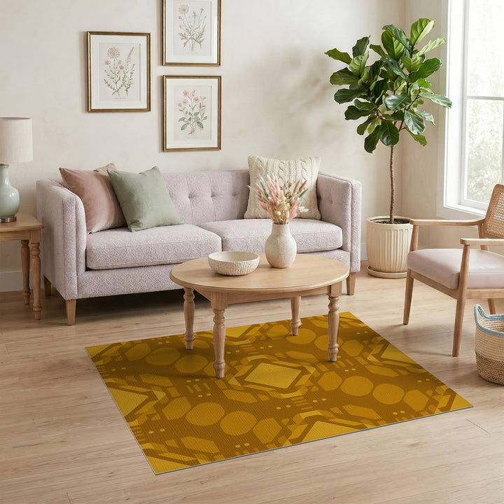 Yellow Geometric Diamond Geometric Modern Area Rug