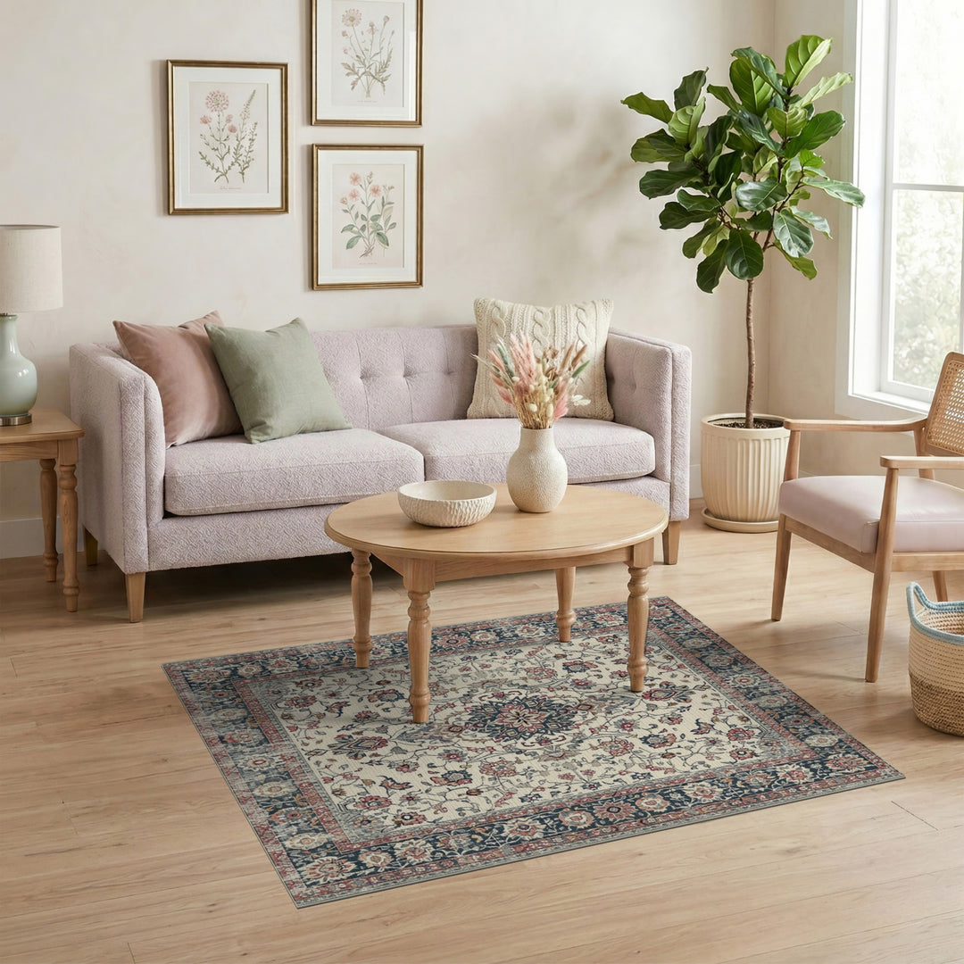 Multi-color and Patterns Traditional Persian Traditional Persian Floral Medallion Area Rug
