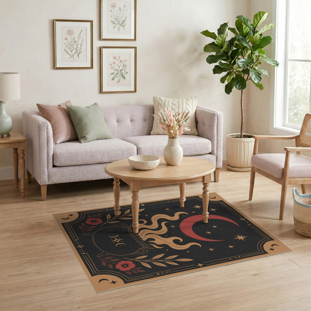 Multi-color and Patterns Mystic Cauldron Moon Area Rug
