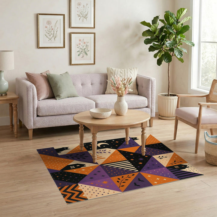Multi-color and Patterns Halloween Geometric Patchwork Area Rug