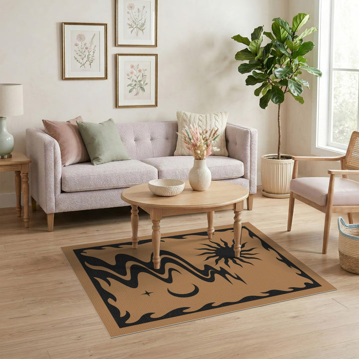 Celestial River Sun Moon Area Rug