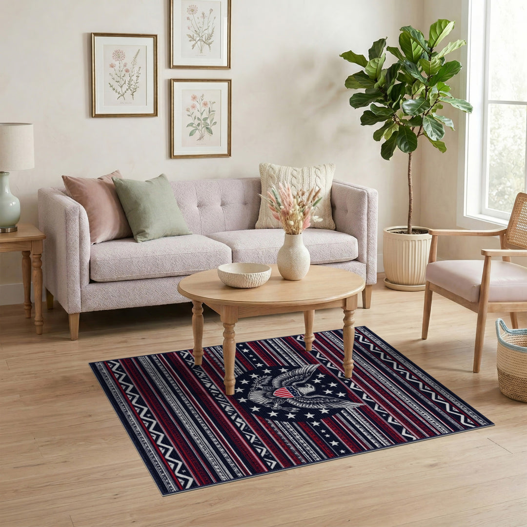 Patriotic Eagle Red White Blue Area Rug