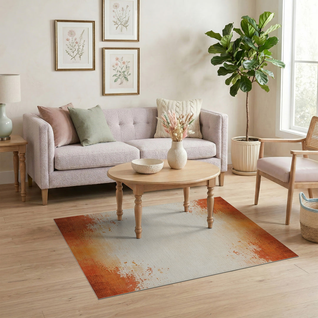 Distressed Vintage Orange Distressed Orange Vintage Area Rug