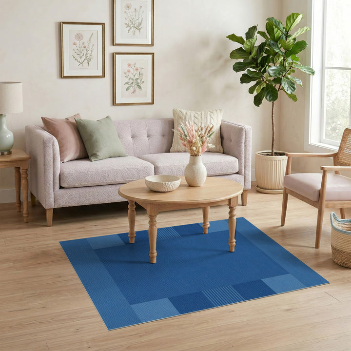 Blue Geometric Modern Area Rug