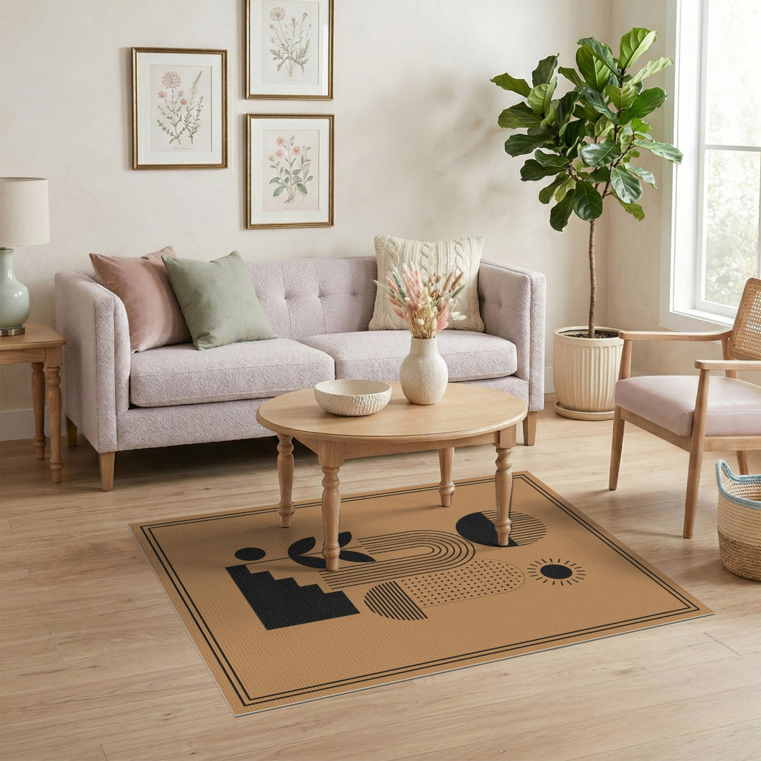 Geometric Modern Brown Geometric Modern Area Rug