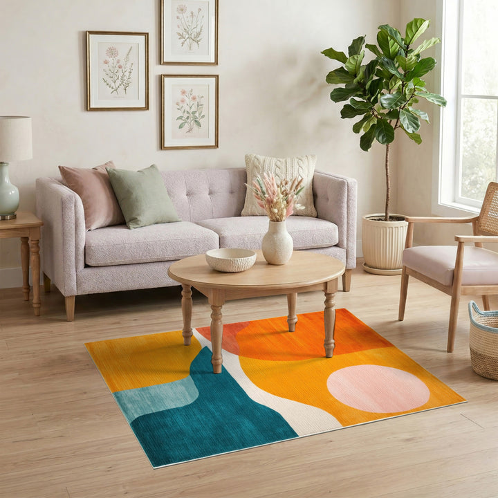 Vibrant Abstract Multi-Color Area Rug