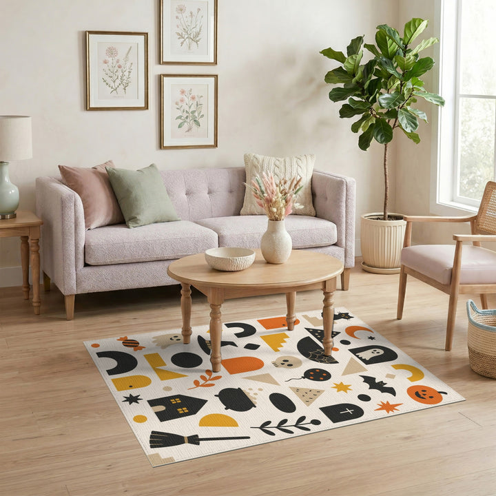 Multi-color and Patterns Halloween Kids Cartoon Washable Area Rug