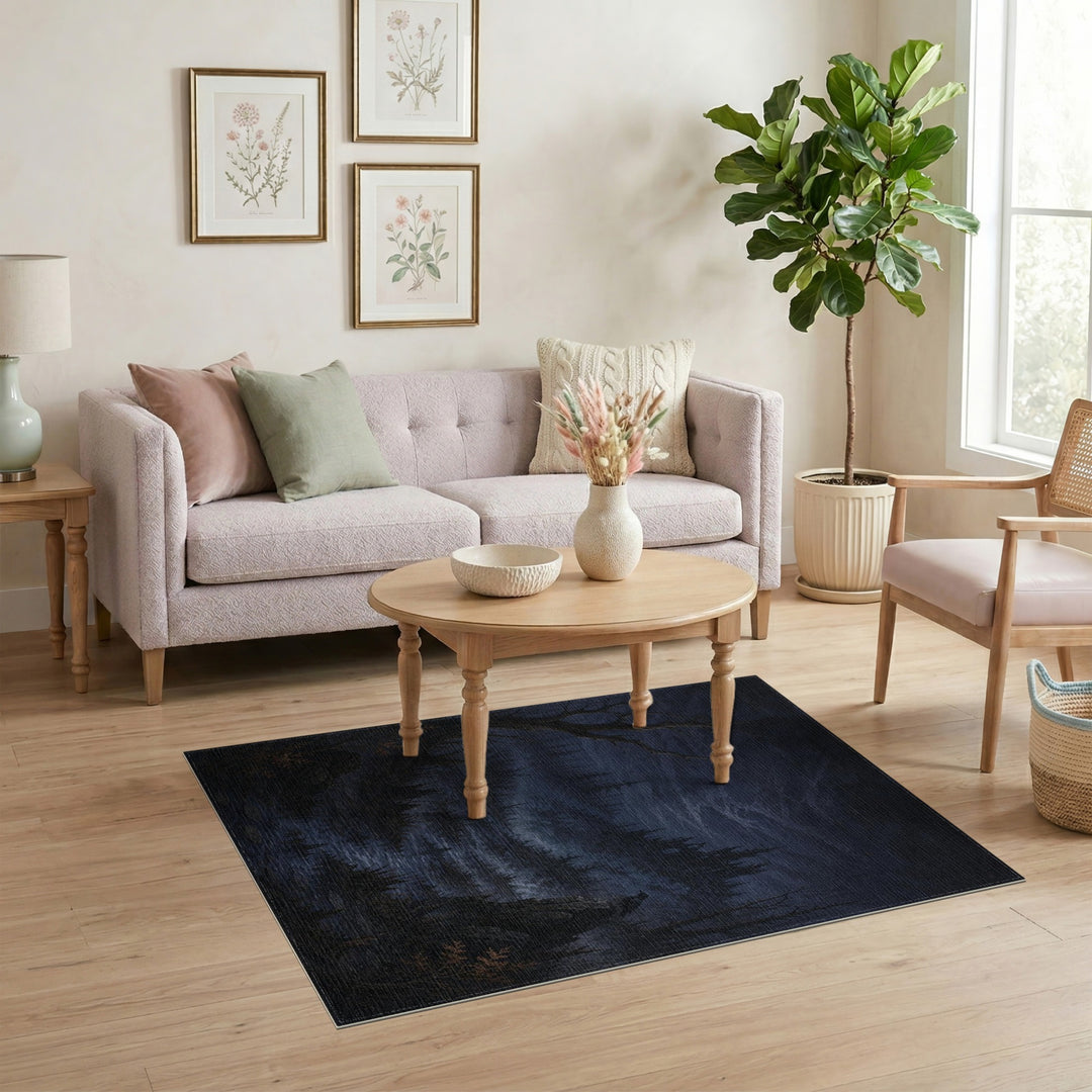 Dark Raven Swamp Washable Area Rug