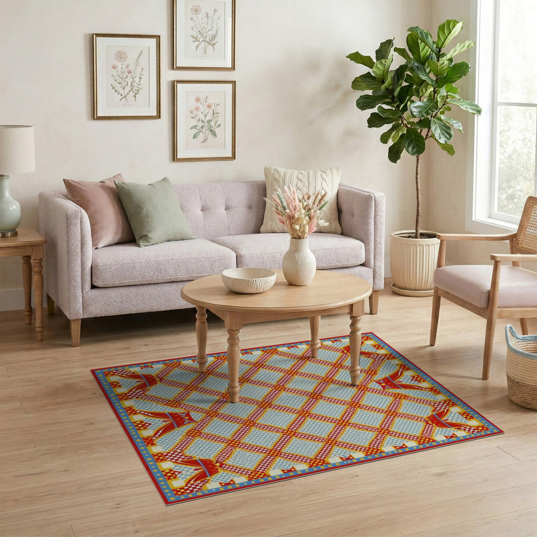 Vibrant Circus Lattice Area Rug
