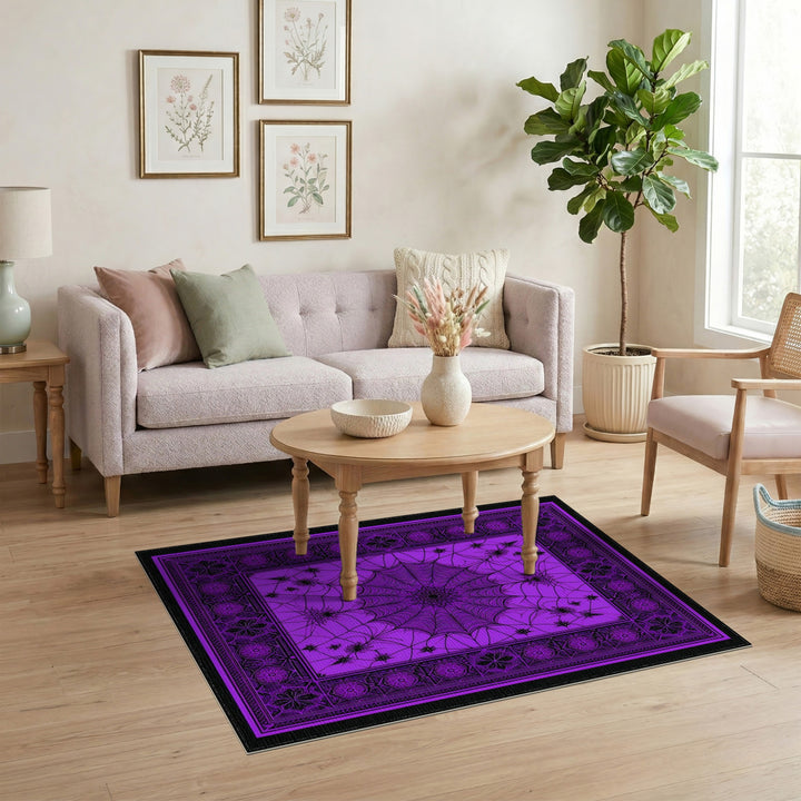 Purple Spider Web Area Rug