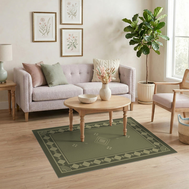 Diamond Green Geometric Diamond Area Rug