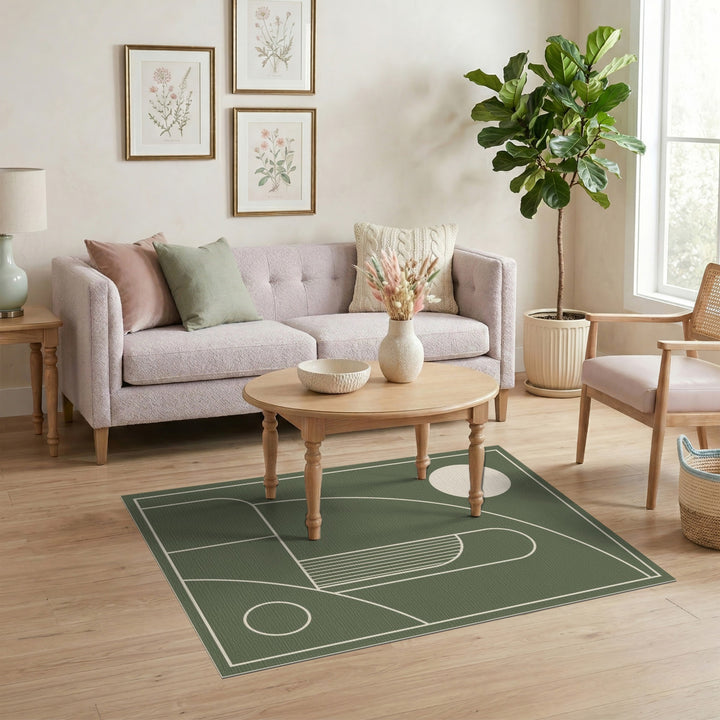 Arch Green Geometric Arch Area Rug