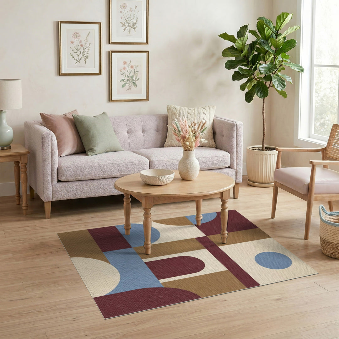 Geometric Modern Brown and Tan Geometric Modern Brown Area Rug