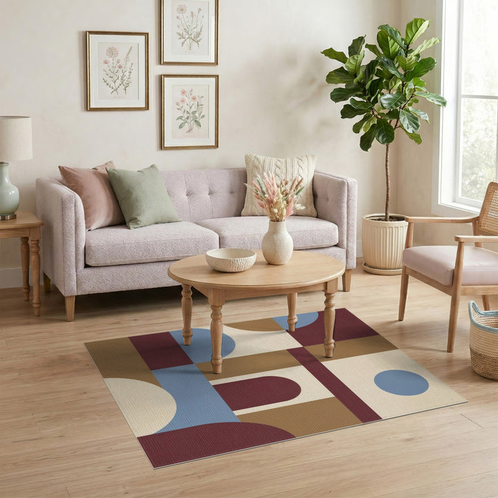 Geometric Modern Brown and Tan Geometric Modern Brown Area Rug