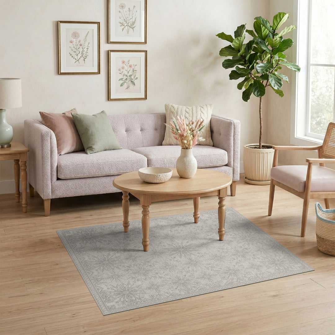 Geometric Modern Beige Starburst Geometric Area Rug