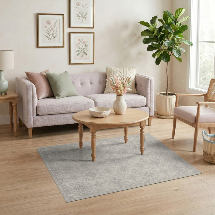 Geometric Modern Beige Starburst Geometric Area Rug