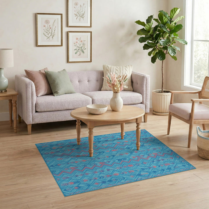 Blue Arrow Chevron Area Rug