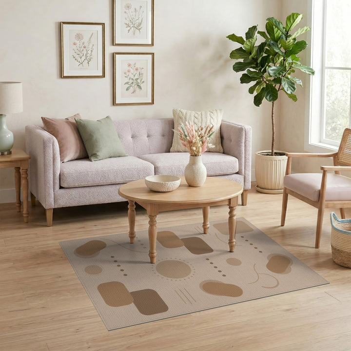 ODIKA Abstract Brown Tan Area Rug