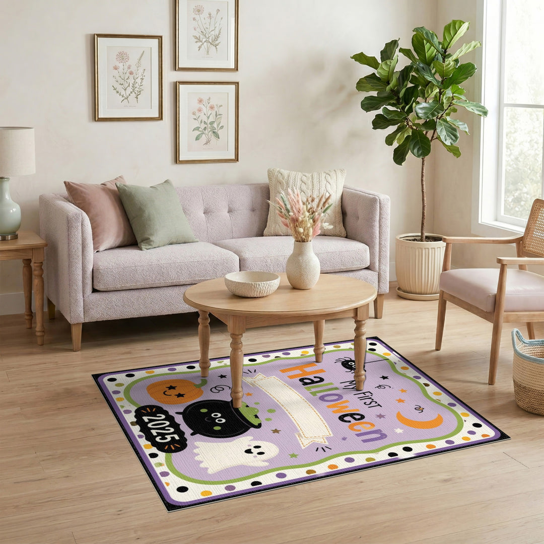 My First Halloween 2025 Kids Purple Area Rug