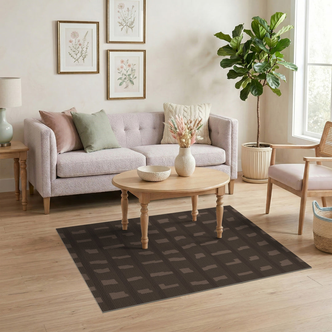 Brown Abstract Area Rug