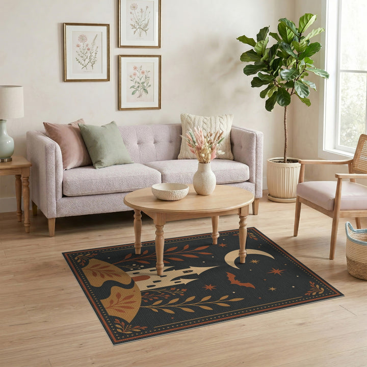 Moonlit Castle Bat Area Rug