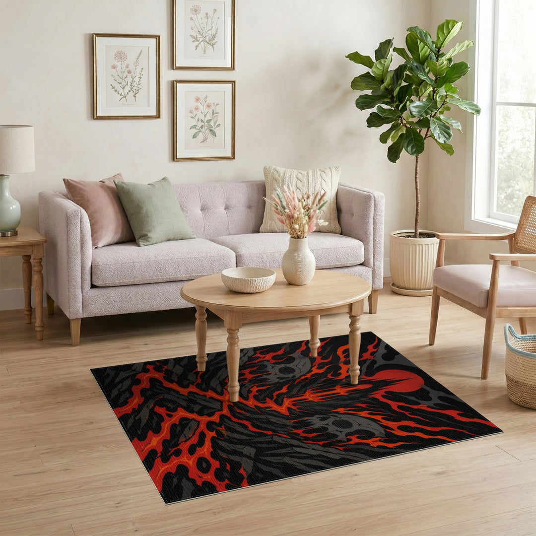 Gothic Inferno Skull Area Rug