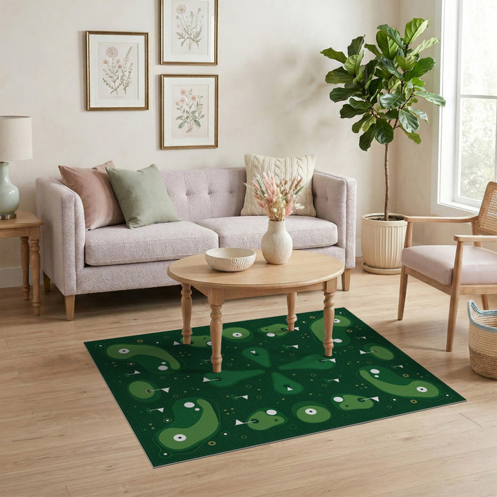 Green Golf Greens Abstract Area Rug