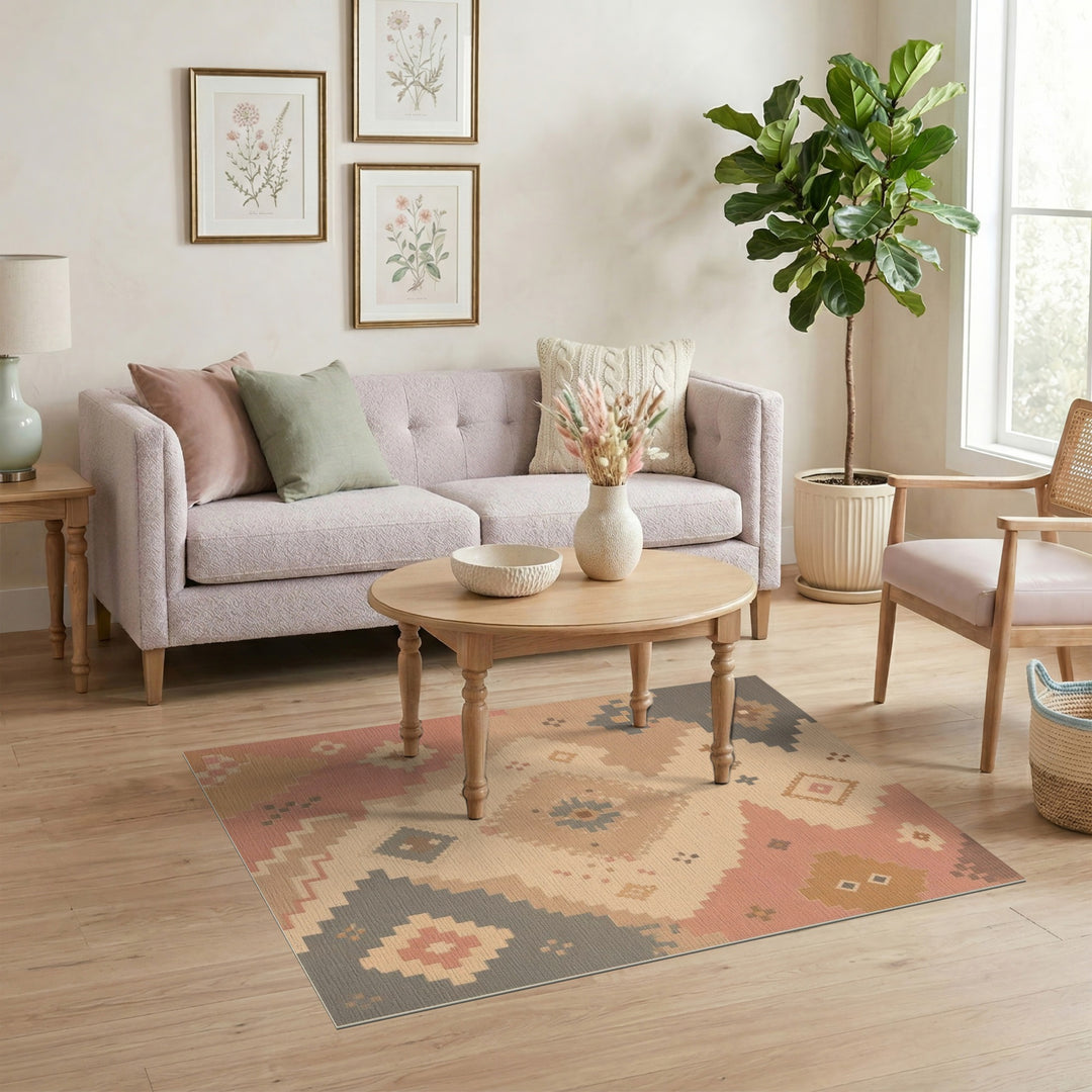 Geometric Southwestern Geometric Beige Area Rug