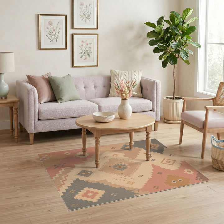 Geometric Southwestern Geometric Beige Area Rug