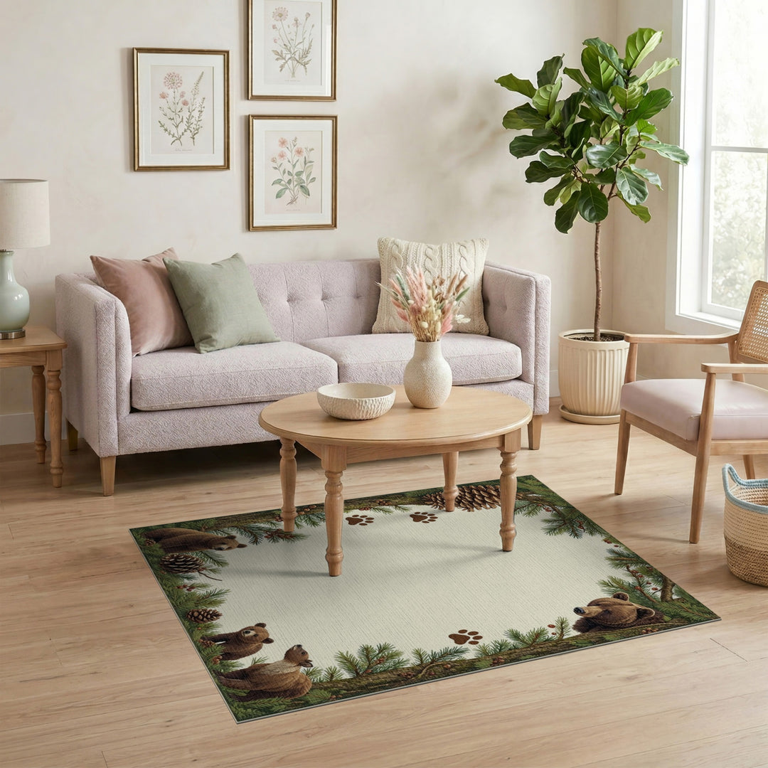 Bear Woodland Area Rug