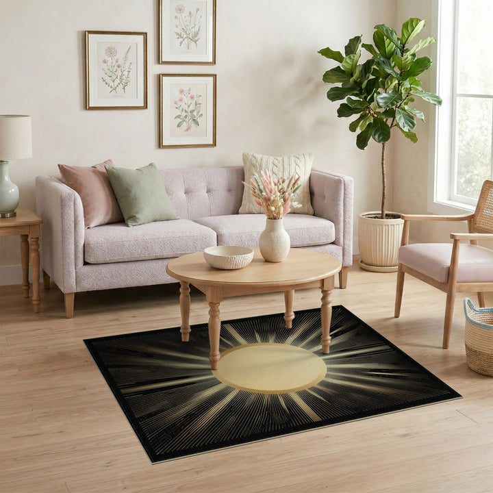 Radiant Gold Sunburst Area Rug
