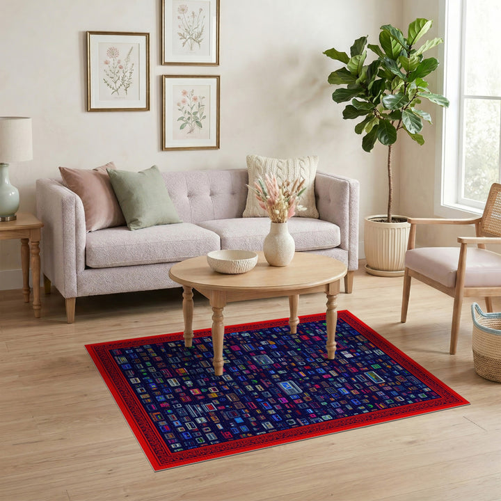 Retro Pixel Tech Washable Area Rug