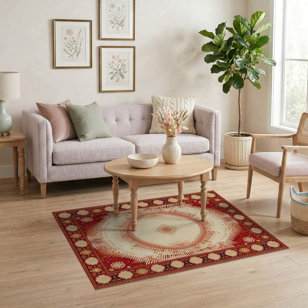 Red Persian Medallion Area Rug