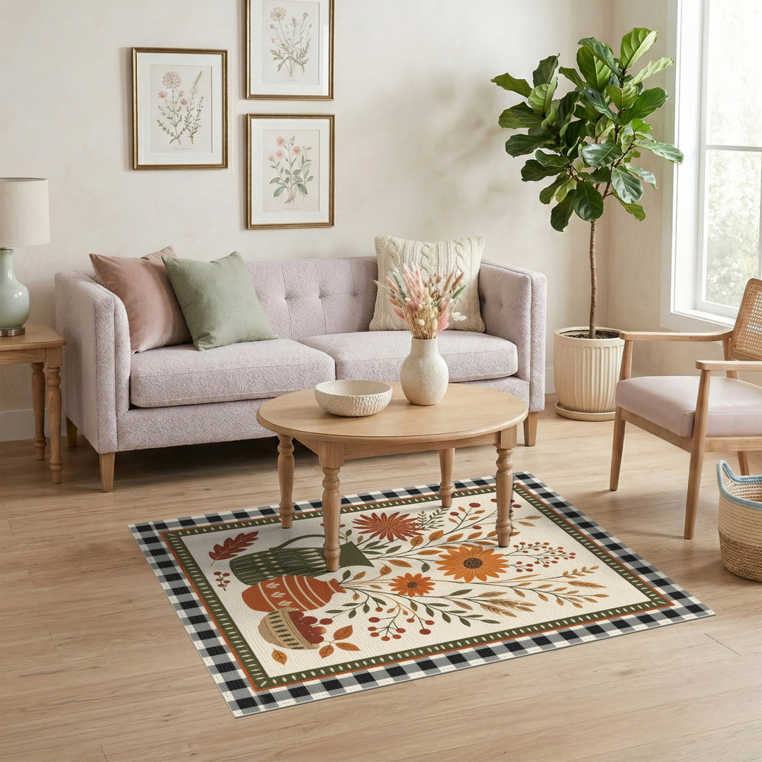 Autumn Sunflower Pitcher Area Rug