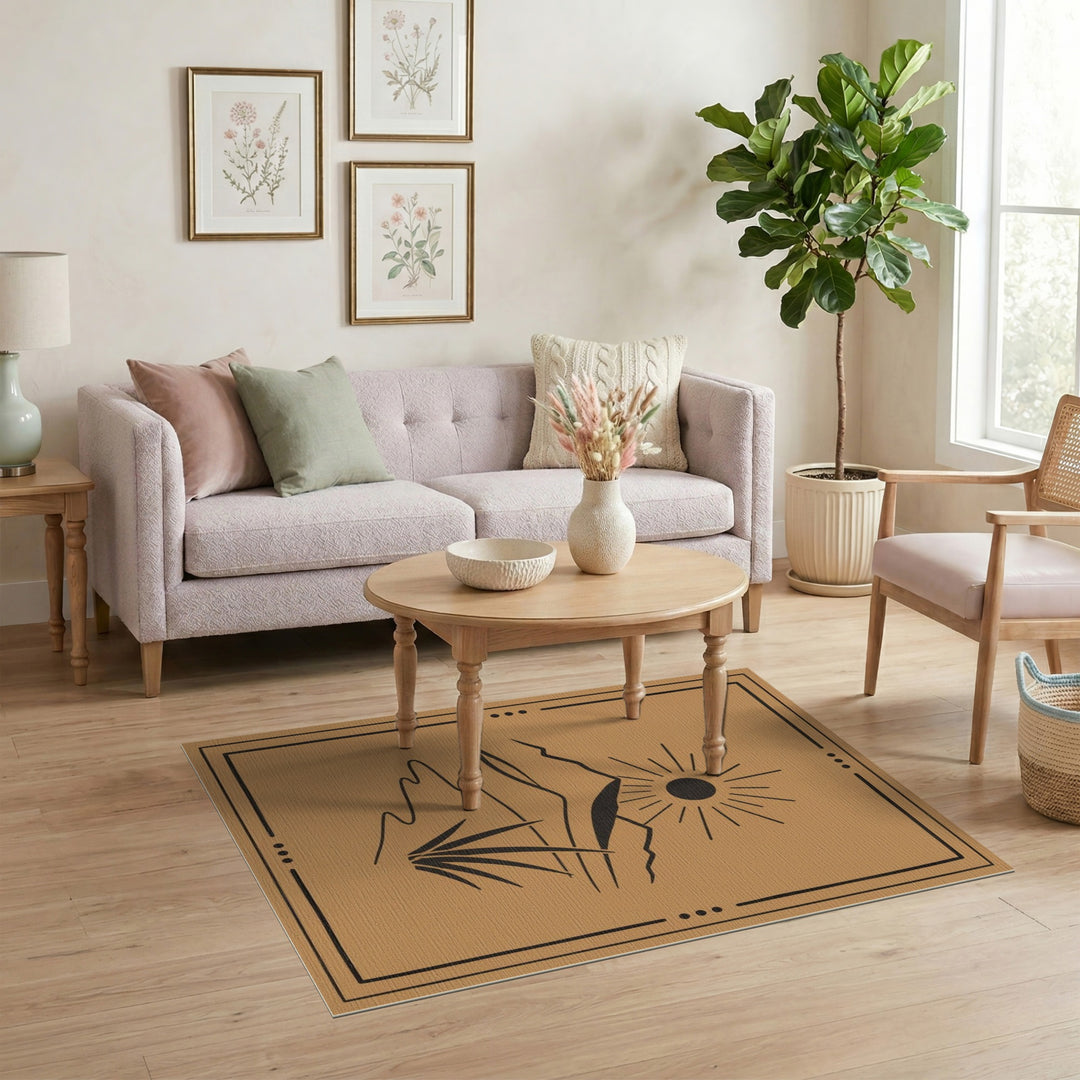 Southwestern Mountain Sun Area Rug