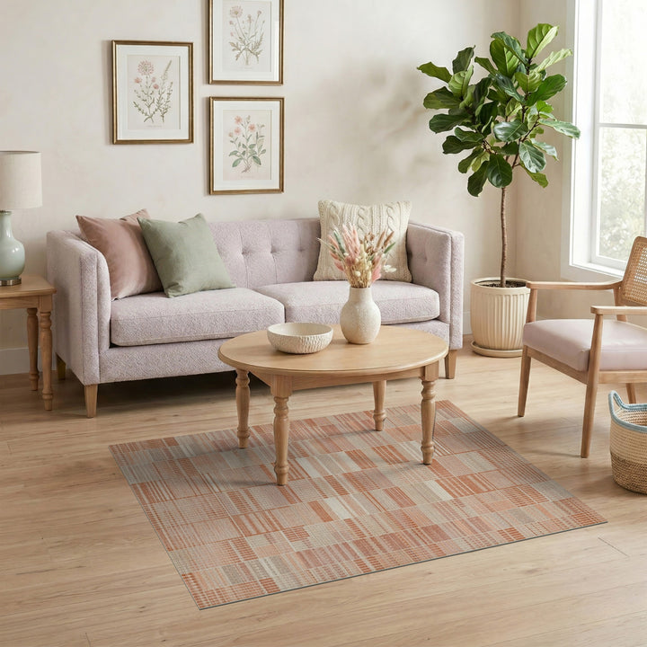 Geometric Modern Orange Geometric Striped Area Rug